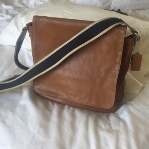 COACH 70555 HERITAGE WEB LEATHER MAP BAG